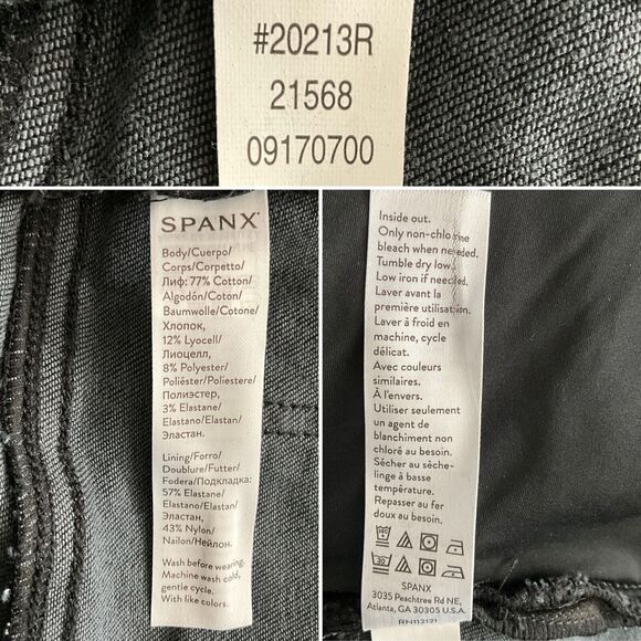 SPANX Jeans Women Size XS Vintage Black Distressed Skinny Raw Hem - Picture 11 of 12